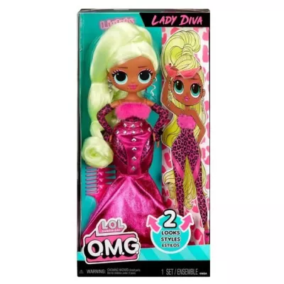 LOL Surprise OMG - Poupée Mannequin 24 cm - Lady Diva - 2 tenues avec