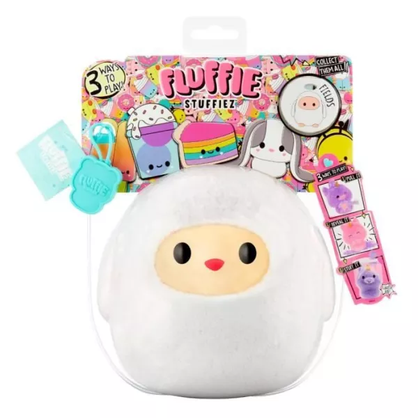 Fluffie Stuffiez - Peluche ASMR a personnaliser - MOUTON - Rembourrage a retirer et découvrir un autre personnage - Dés 4 ans