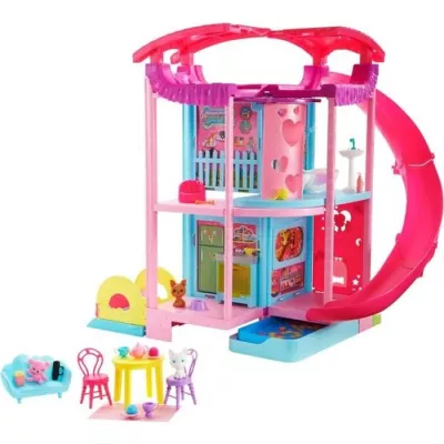 Barbie-La Maison de Chelsea, 50 cm, animaux et + de 15 accessoires H