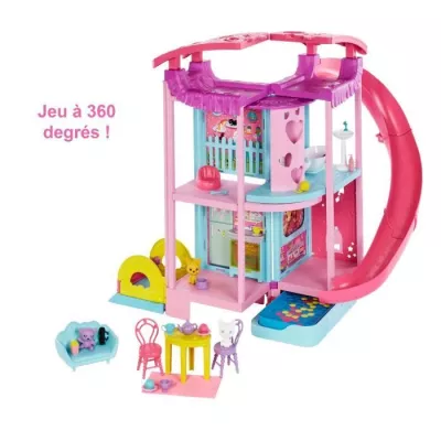 Barbie-La Maison de Chelsea, 50 cm, animaux et + de 15 accessoires H