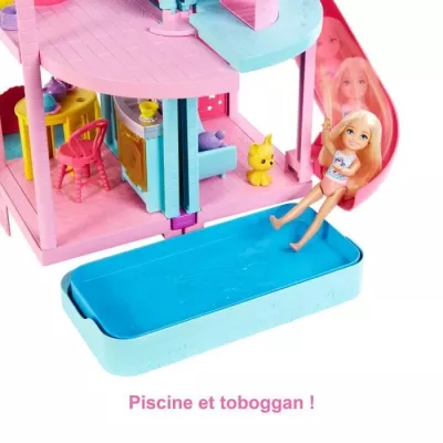 Barbie-La Maison de Chelsea, 50 cm, animaux et + de 15 accessoires H