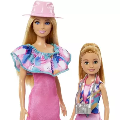 Barbie-Coffret Poupées Stacie et Barbie avec 2 chiots et accessoires