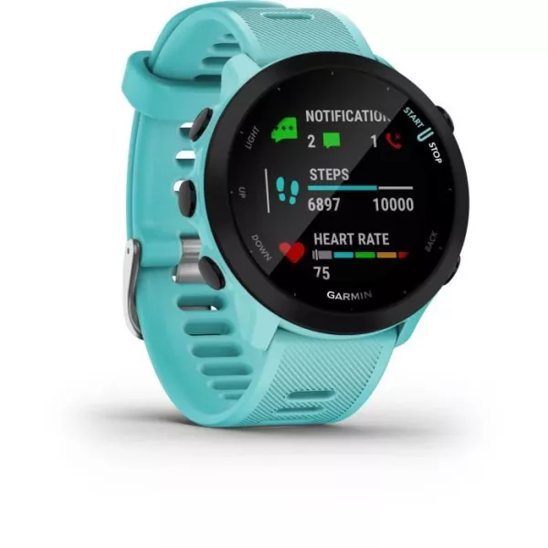 Montre connectée sport - GARMIN - Forerunner 55 - Aqua (Vert d'eau)