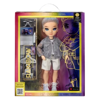 Rainbow High S23 Fashion Doll - 27 cm Aiden Russell doll (Amethyst) -