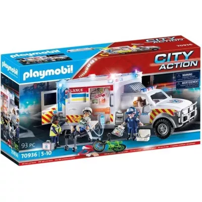 PLAYMOBIL - 70936 - Ambulance with rescuers and injured