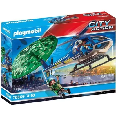 PLAYMOBIL - 70569 - Police Police helicopter and parachutist