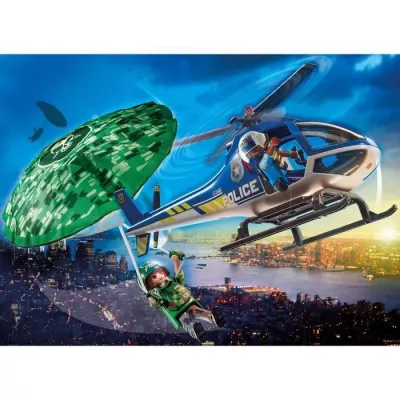 PLAYMOBIL - 70569 - Police Police helicopter and parachutist