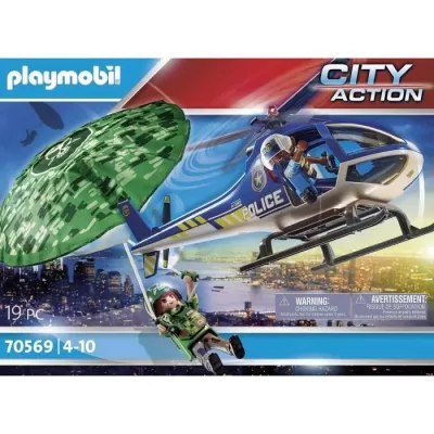 PLAYMOBIL - 70569 - Police Police helicopter and parachutist