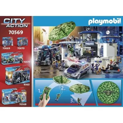 PLAYMOBIL - 70569 - Police Police helicopter and parachutist