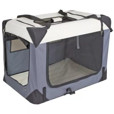 Boîte de transport KERBL Journey - 70 x 52 x 52 cm - Gris / Beige