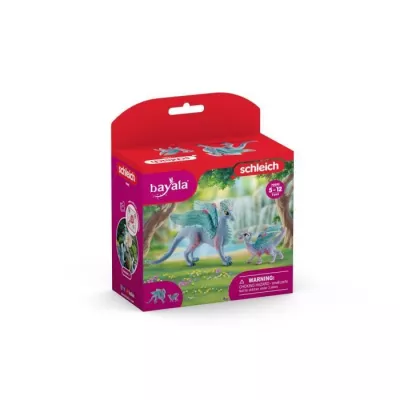 Coffret de Jouets Figurine Dragon Fleuri Avec son Petit - Figurines Ma