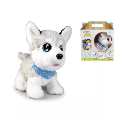 Peluche Chi Chi Love Husky interactif - 30cm - 12 commandes vocales -