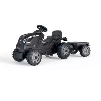 Tracteur a pédales Farmer XL + Remorque - SMOBY - Noir - 90% Plastiqu