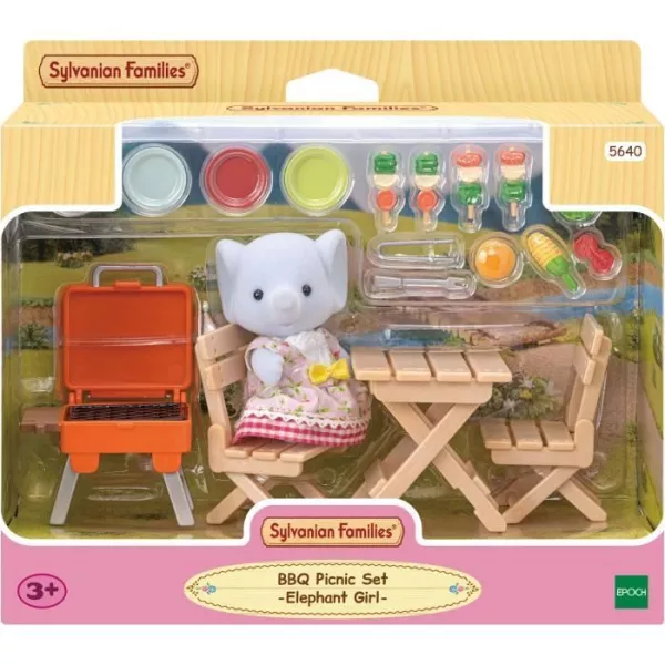 Figurine miniature - SYLVANIAN FAMILIES - La fille éléphant et son set de pique-nique