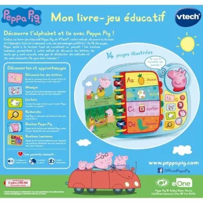 Livre-Jeu Educatif VTECH - Peppa Pig - Sons amusants - 14 pages d'hist