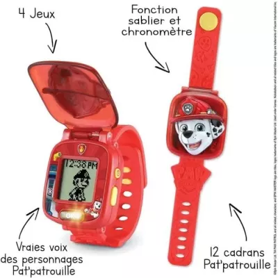 Montre-Jeu Interactive VTECH Pat Patrouille Marcus - Rouge - Pour Enfa