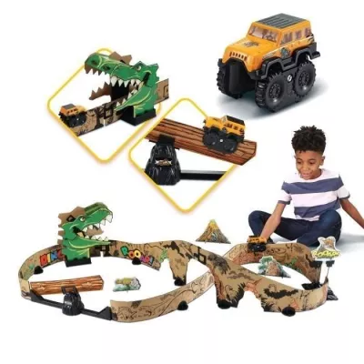 Circuit de course en carton - VTECH - CAR-BOARD RACERS - DINO ADVENTUR