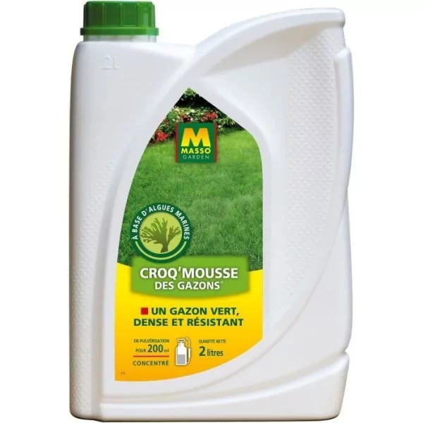 Engrais - MASSO GARDEN - 242316 - Croq'Mousse des gazons - 2 L