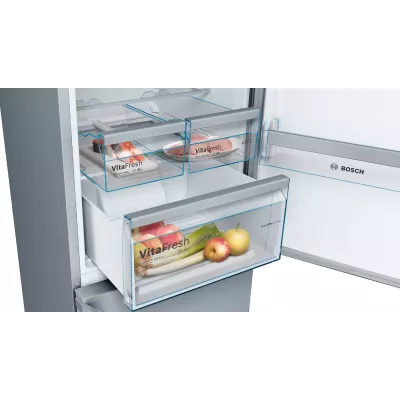 Bosch KGN397LEQ fridge-freezer Freestanding 368 L E Stainless steel