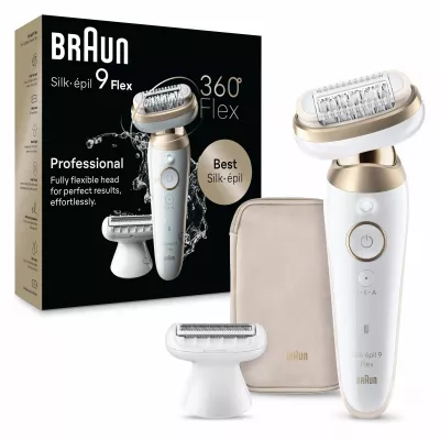 Braun Silk-épil 9 Flex 9-041 3D 40 pince(s) Or, Blanc