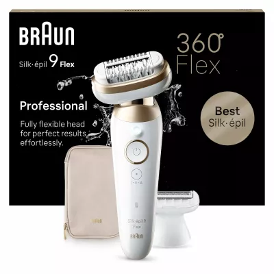 Braun Silk-épil 9 Flex 9-041 3D 40 pince(s) Or, Blanc