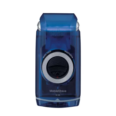 Braun PocketGo M60b Rasoir à grille Noir, Bleu