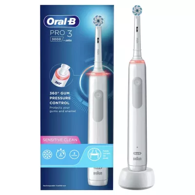 Oral-B Pro Sensitive Clean Pro 3 Adulte Brosse à dents rotative oscillante Blanc