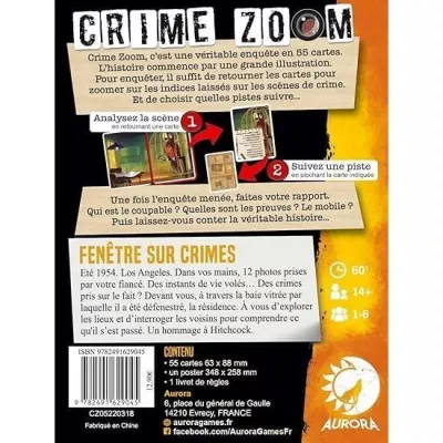 Aurora Jeu de stratégie Crime Zoom - Plongez dans l'enquête!