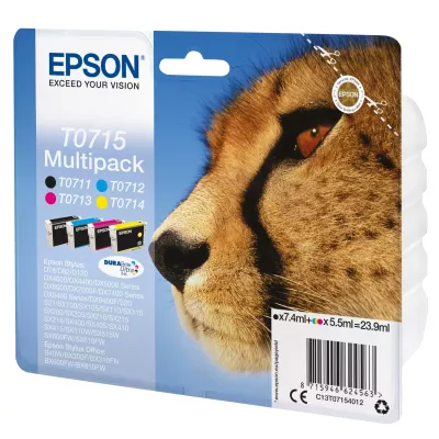 Epson Multipack "Guépard" (T0715) - Encres DURABrite Ultra N, C, M, J