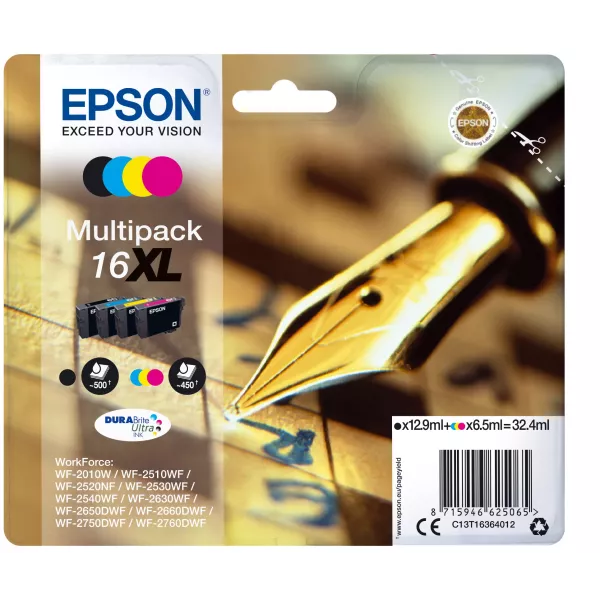 Epson Pen and crossword Multipack "Stylo à plume" 16XL - Encre DURABrite Ultra N,C,M,J