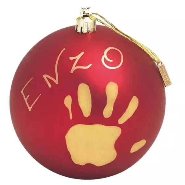 Baby Art My Christmas Fairy: Personalized Christmas bauble with baby handprint or footprint, painting included, 10cm, Ro