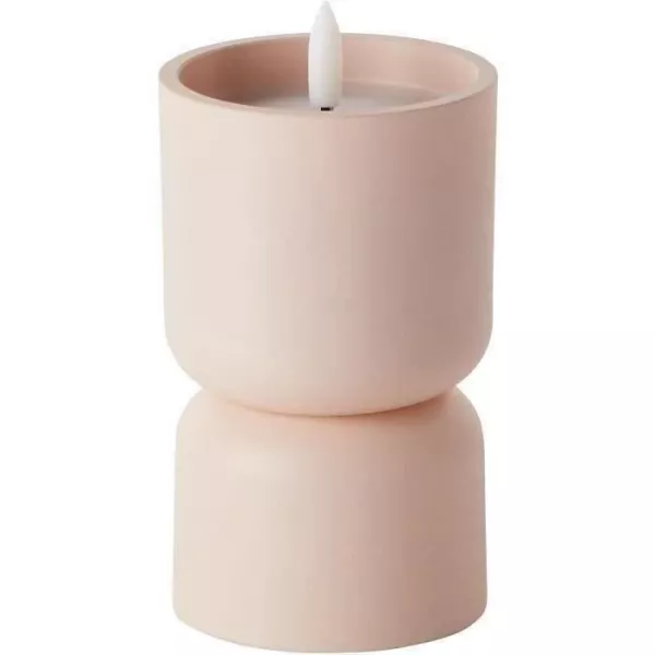 Lampe de table d'extérieur - BRILLIANT - LOVERE - Forme bougie - Plastique - 3 W - Beige et brun clair