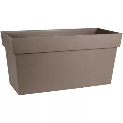 EDA Muret avec roulettes Toscane - 79 x 35 x H 39 cm - 74 L - Taupe