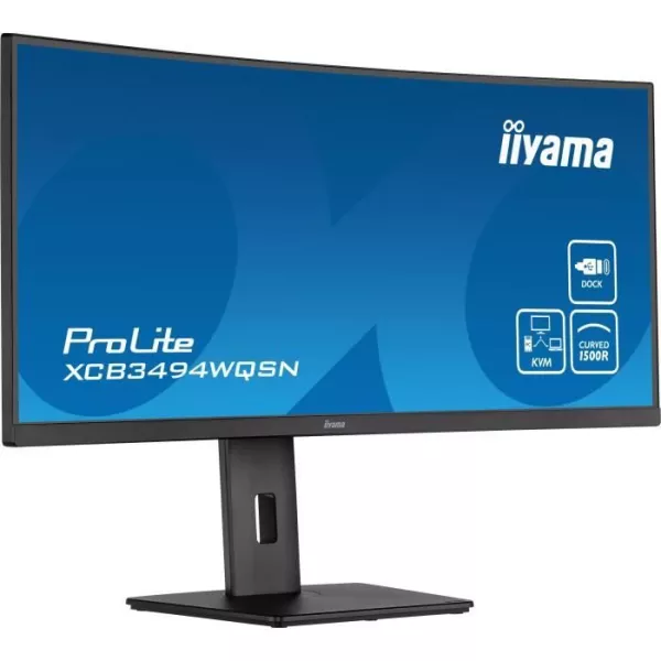 Ecran PC Incurvé - IIYAMA XCB3494WQSN-B5 - 34 UWQHD - Dalle VA - 0.4 ms - 120Hz - HDMI / DisplayPort / USB / KVM / Docking USB-