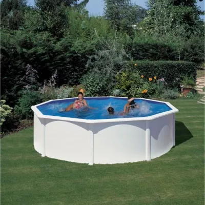 Piscine hors sol acier ronde blanche - GRE - Fidji - Ø4,80m - Filtrat