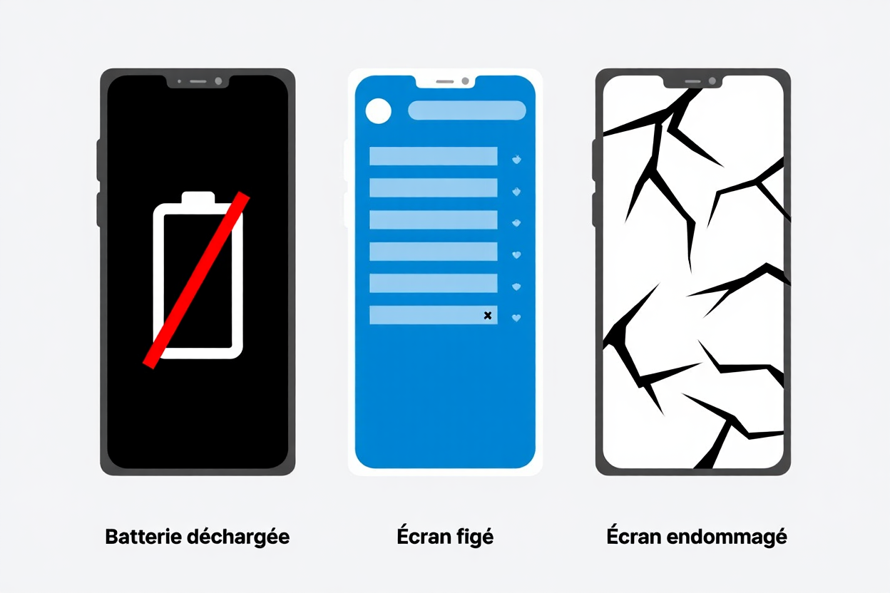 États différents d'écran