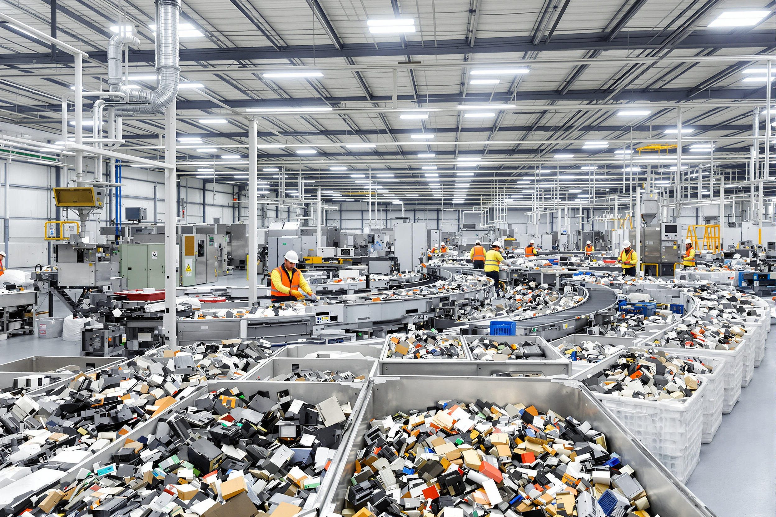 Chaîne de traitement industriel des déchets électroniques