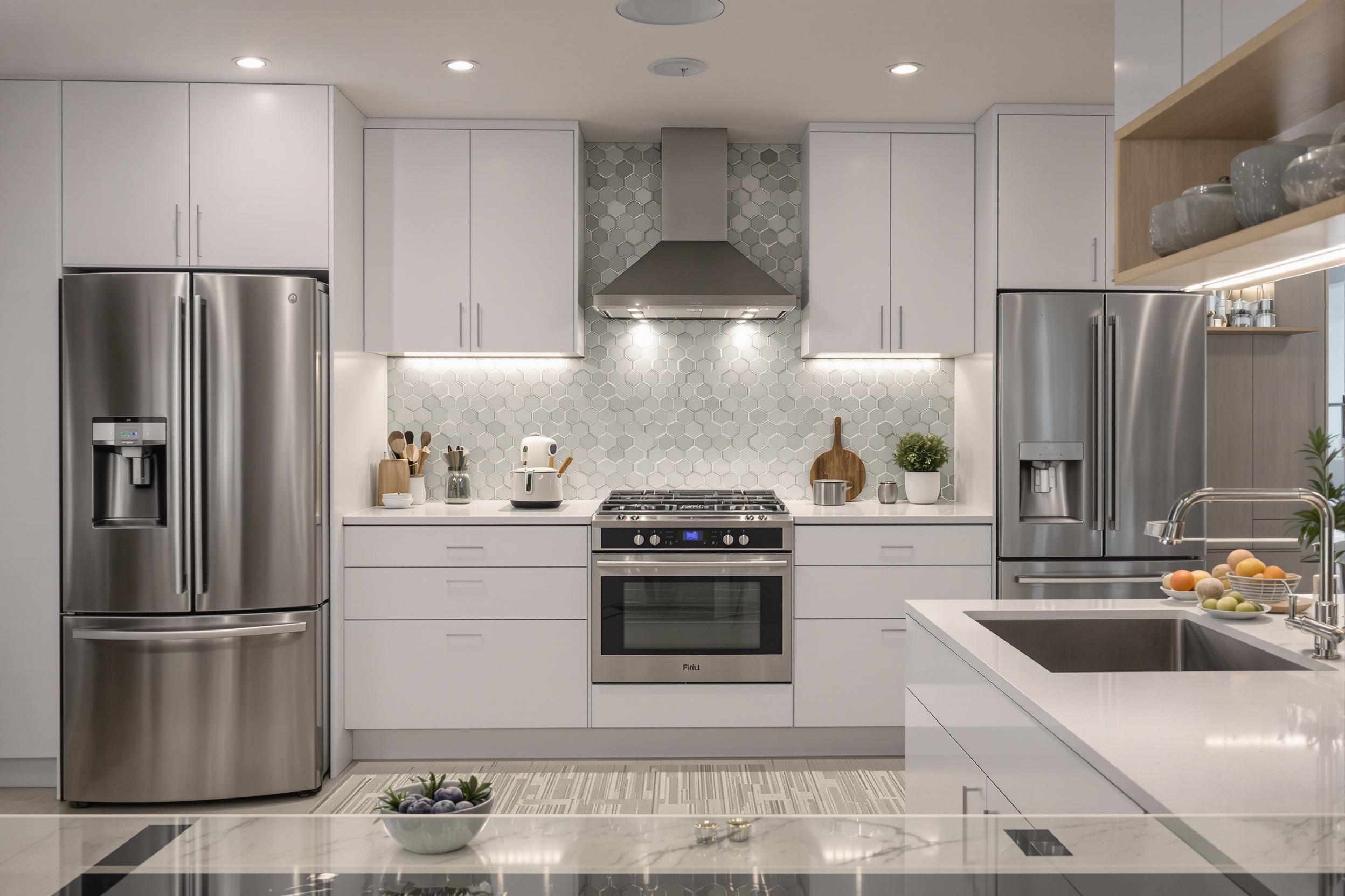 Organisation et contrôle wifi dans une cuisine smart moderne