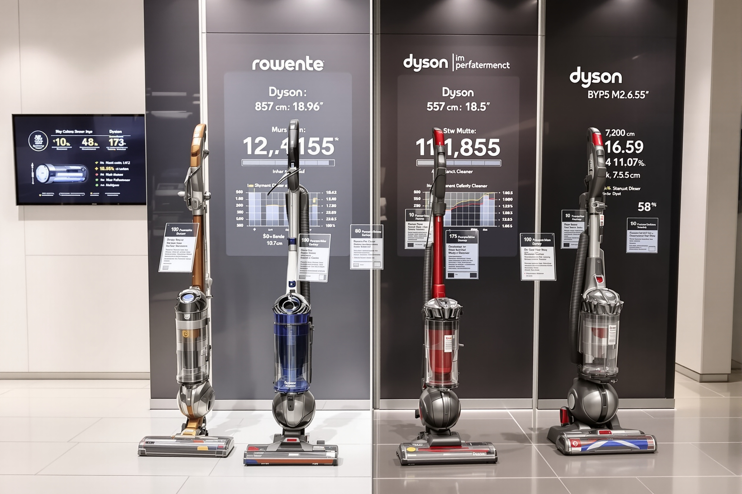 Comparaison d'aspirateurs balais de différentes marques