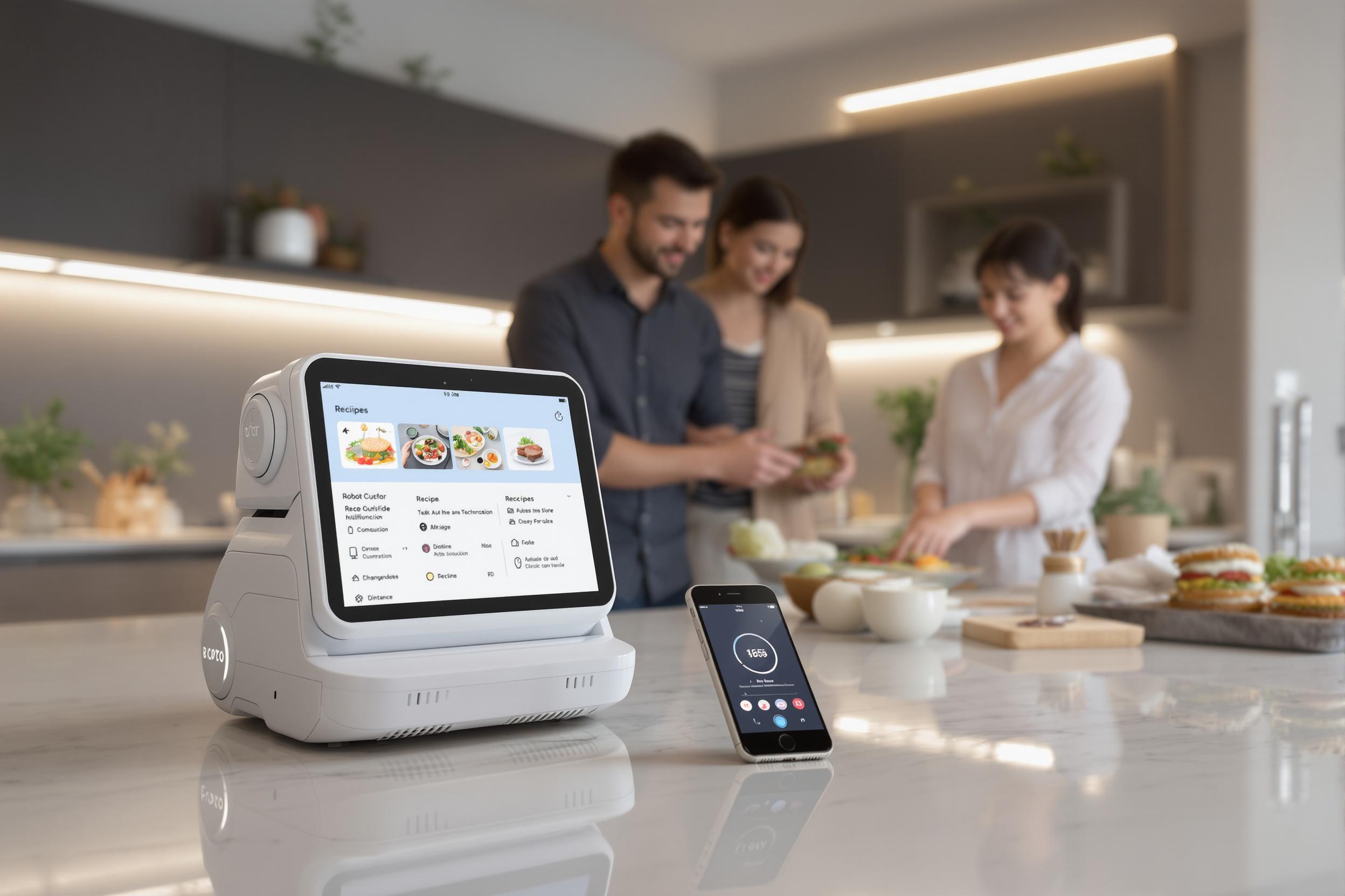 Robot cuiseur intelligemment intégré dans une cuisine moderne