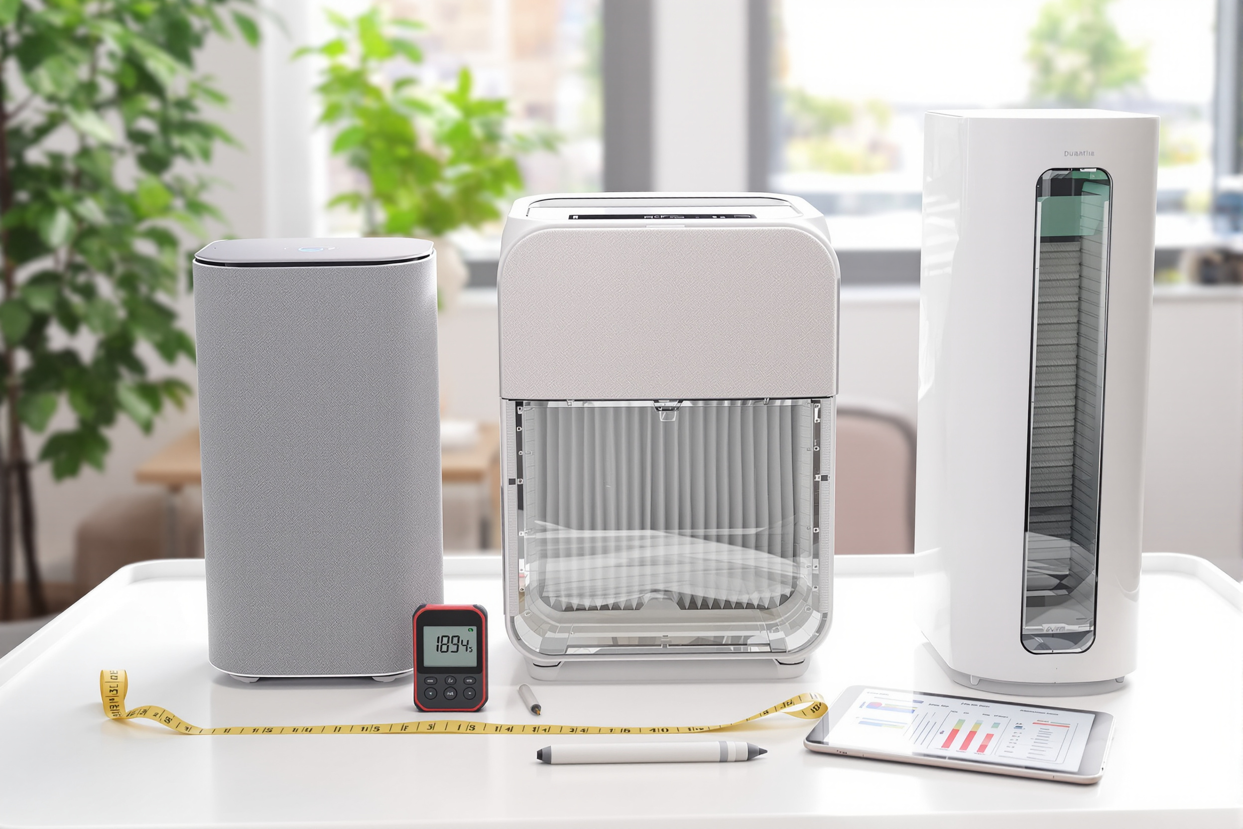 Comparaison de trois purificateurs d'air avec filtres HEPA