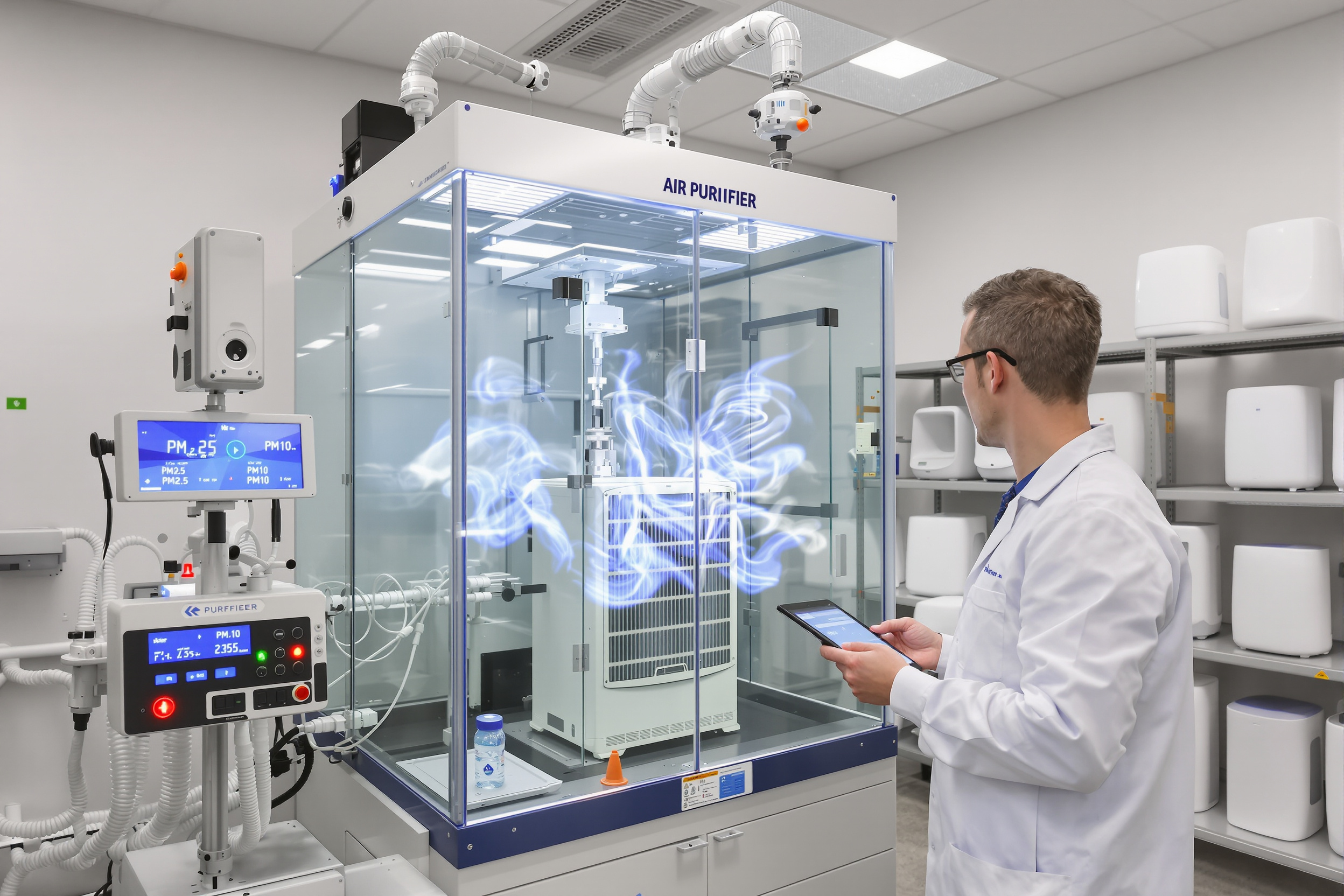 Test laboratoire de performance d'un purificateur d'air