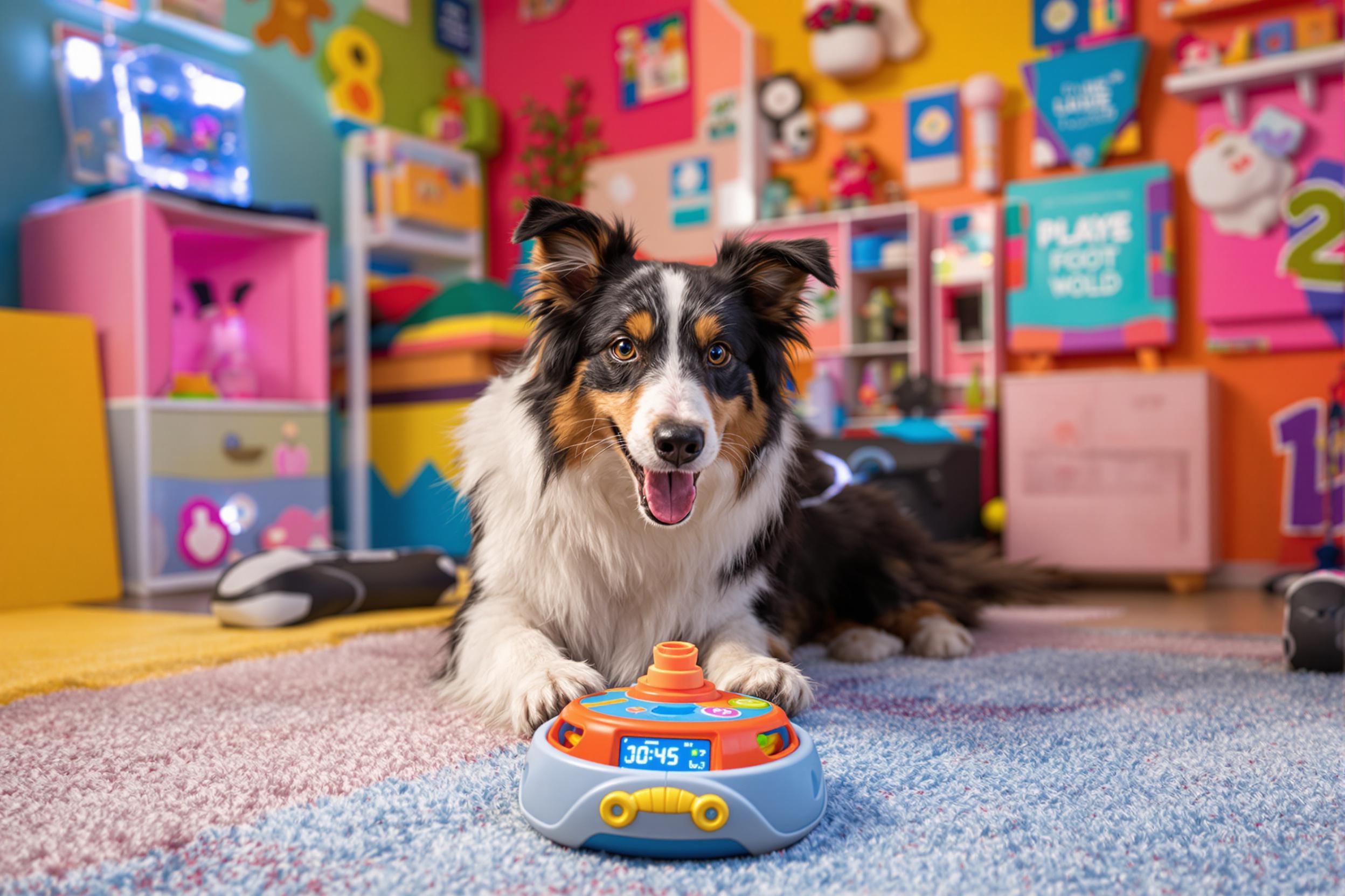 Border Collie avec jouet interactif