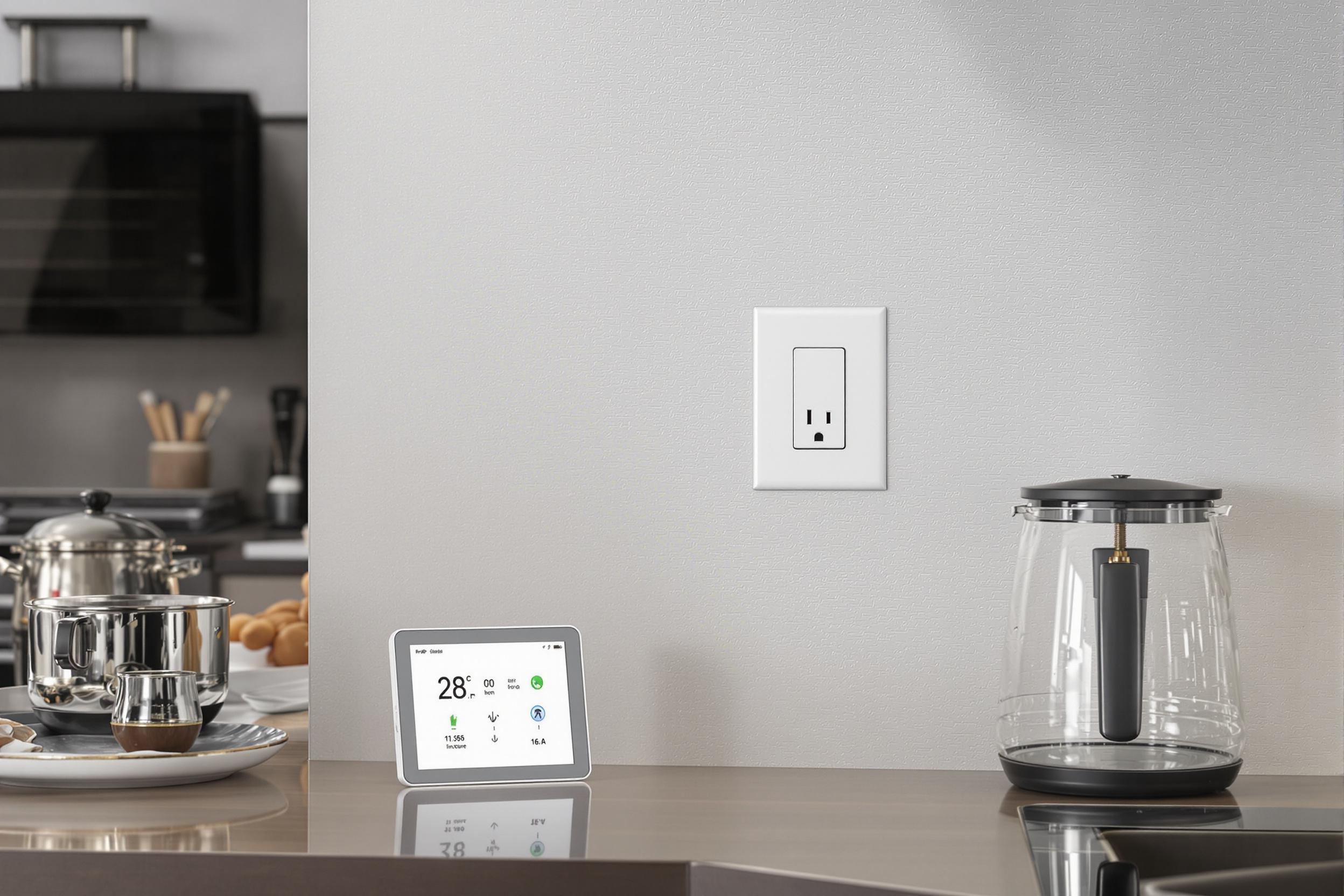 Prise connectée 16A dans une cuisine moderne