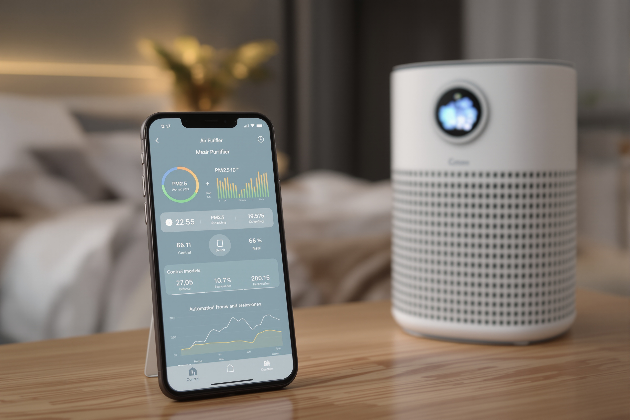 Application smartphone contrôlant un purificateur d'air intelligent