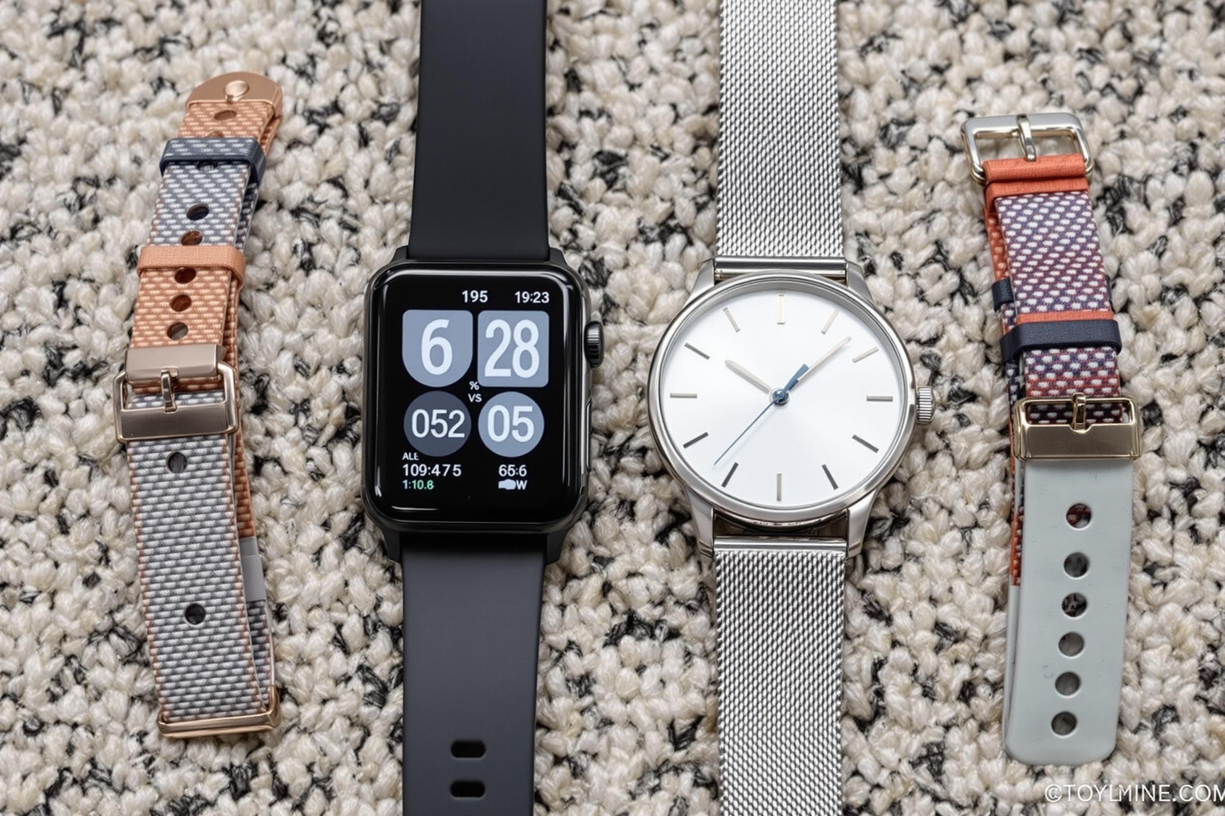 Comparaison montre rectangulaire vs ronde