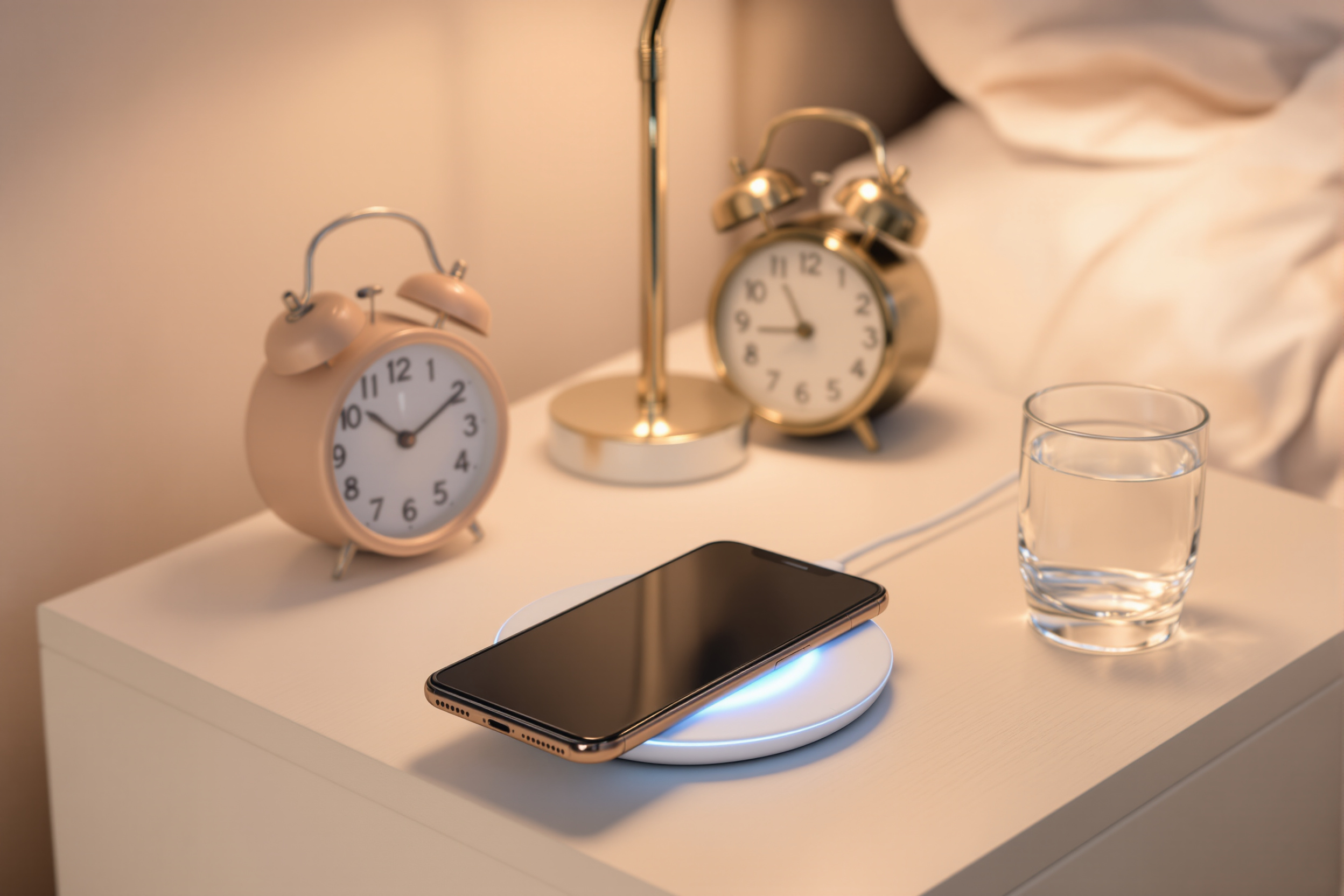 Configuration optimale de chargeur sans fil sur table de chevet
