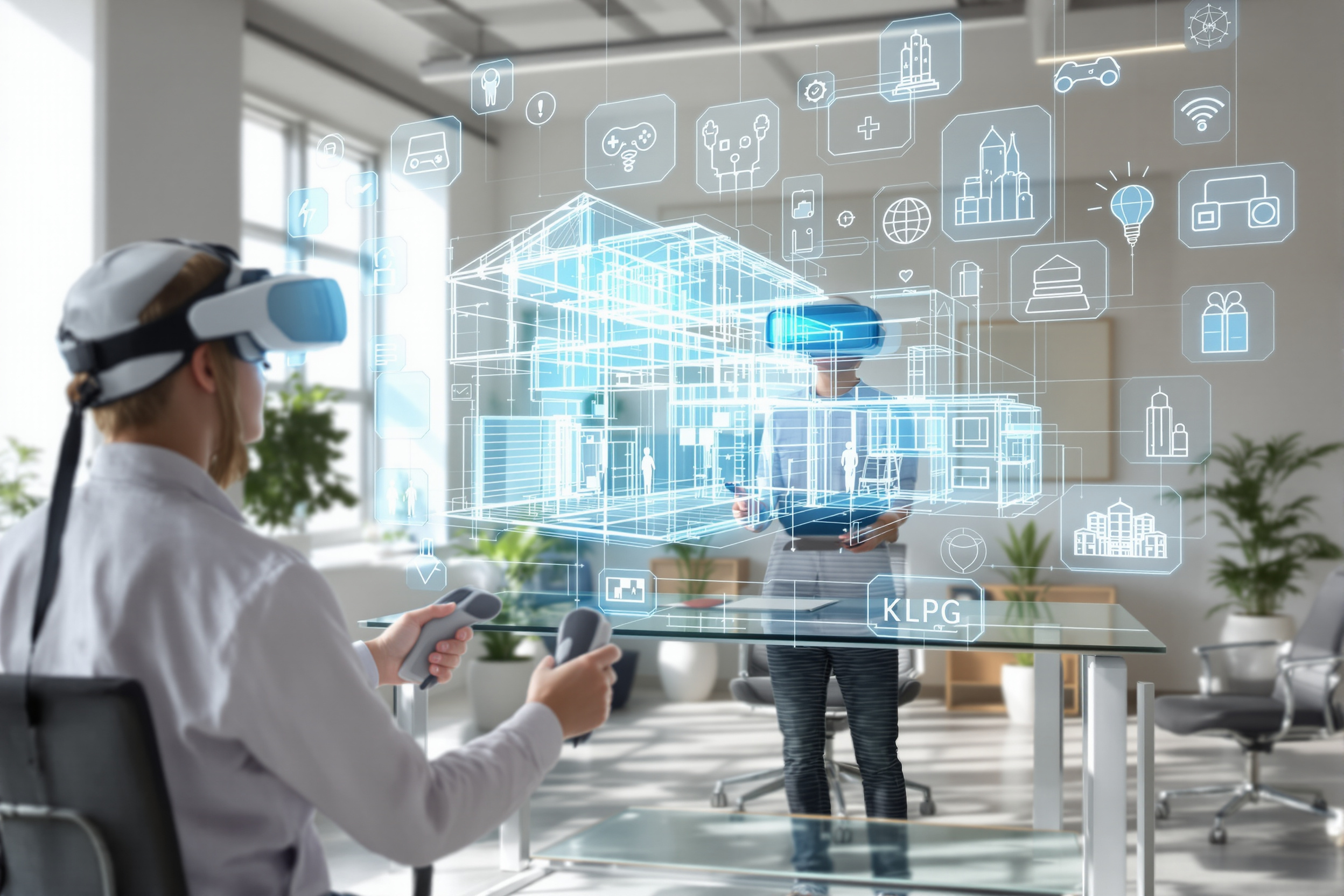 Utilisateur en réalité mixte dans un environnement professionnel