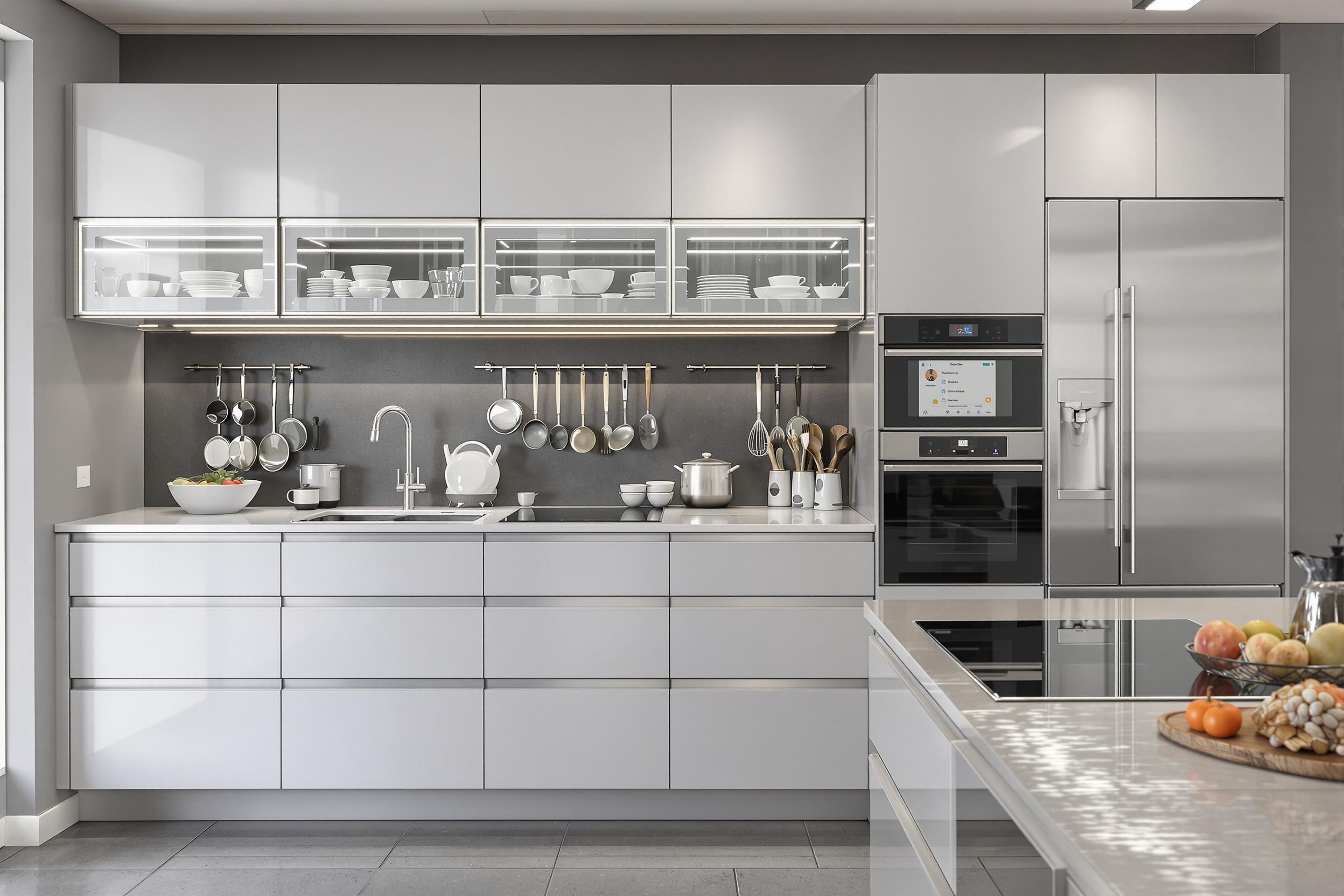 Aménagement ergonomique d'une cuisine équipée de technologies modernes